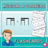 Flashcards with 4 Corners/Section - Stick Notation Reproducible PDF